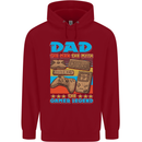 Dad Gamer Legend Fathers Day Gaming Funny Mens 80% Cotton Hoodie Red
