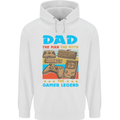 Dad Gamer Legend Fathers Day Gaming Funny Mens 80% Cotton Hoodie White