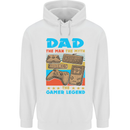 Dad Gamer Legend Fathers Day Gaming Funny Mens 80% Cotton Hoodie White
