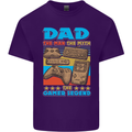 Dad Gamer Legend Fathers Day Gaming Funny Mens Cotton T-Shirt Tee Top Purple