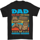Dad Gamer Legend Fathers Day Gaming Funny Mens T-Shirt Cotton Gildan Black