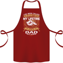 Dad Is My Favourite Funny Fathers Day Cotton Apron 100% Organic Maroon