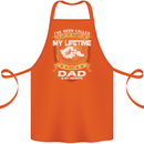 Dad Is My Favourite Funny Fathers Day Cotton Apron 100% Organic Orange