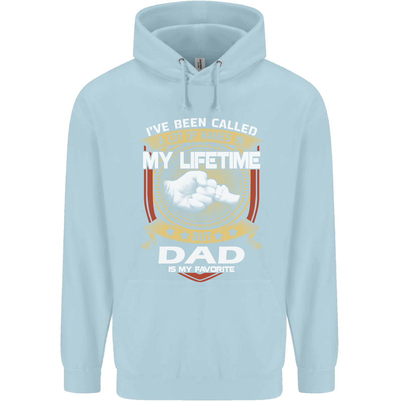 Dad Is My Favourite Funny Fathers Day Mens 80% Cotton Hoodie Light Blue