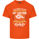 Dad Is My Favourite Funny Fathers Day Mens Cotton T-Shirt Tee Top Orange
