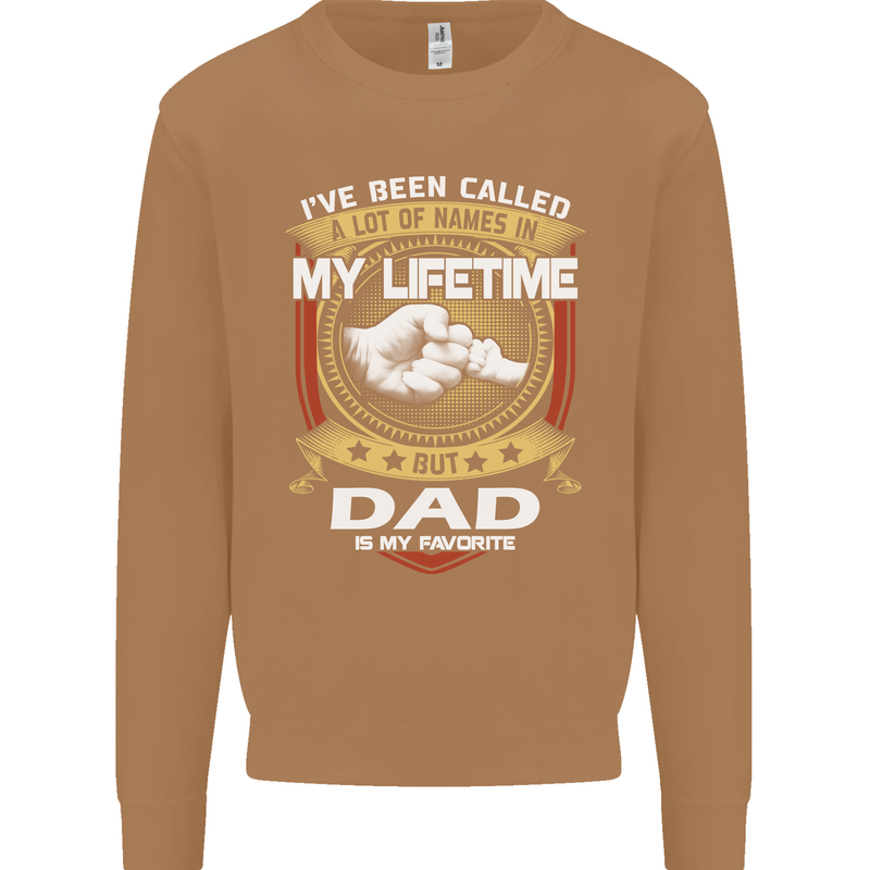 Dad Is My Favourite Funny Fathers Day Mens Sweatshirt Jumper Caramel Latte