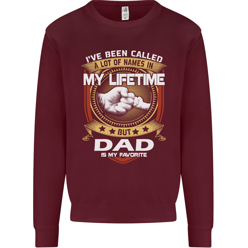 Dad Is My Favourite Funny Fathers Day Mens Sweatshirt Jumper Maroon