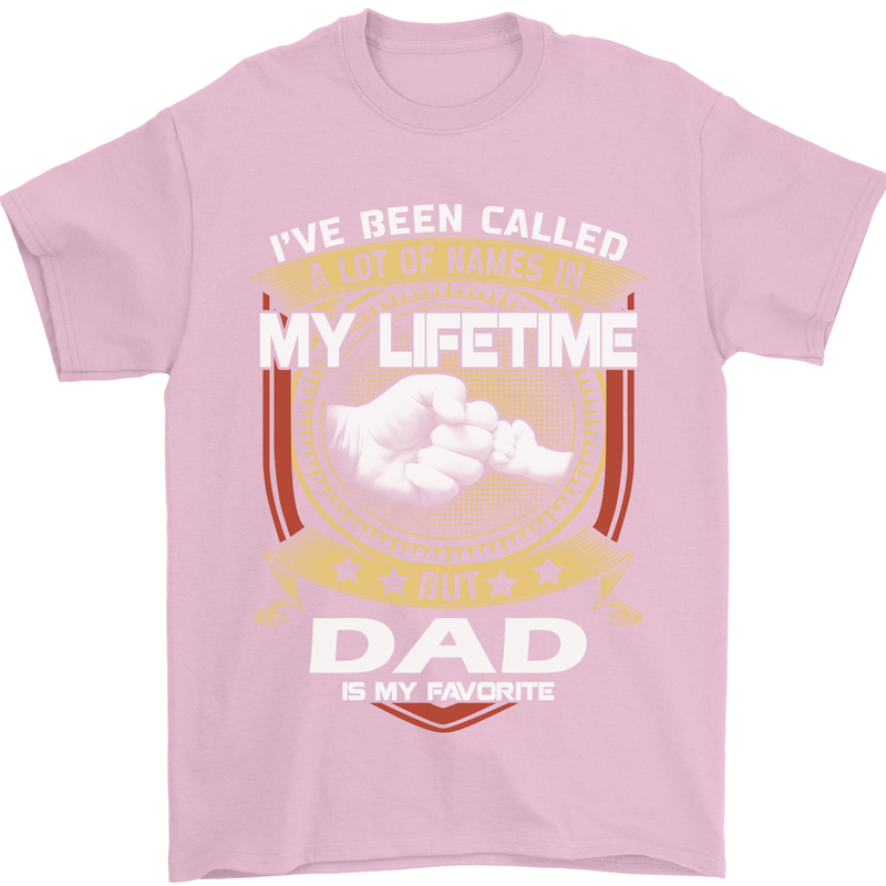 Dad Is My Favourite Funny Fathers Day Mens T-Shirt Cotton Gildan Light Pink
