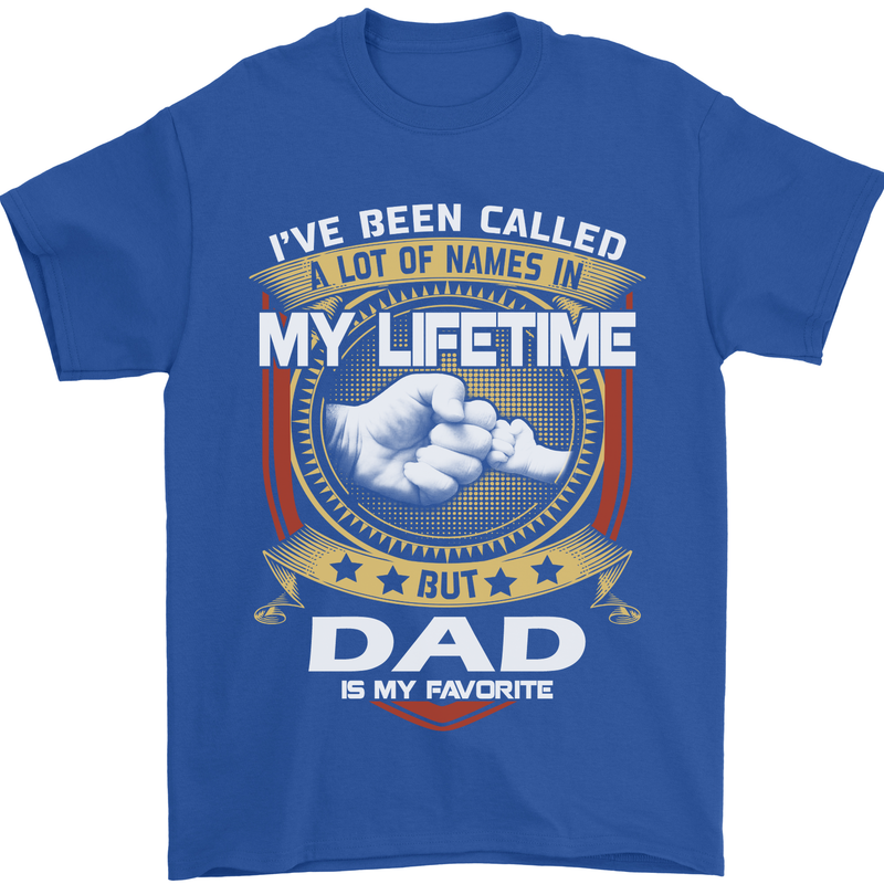 Dad Is My Favourite Funny Fathers Day Mens T-Shirt Cotton Gildan Royal Blue
