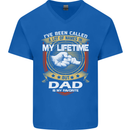 Dad Is My Favourite Funny Fathers Day Mens V-Neck Cotton T-Shirt Royal Blue