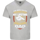 Dad Is My Favourite Funny Fathers Day Mens V-Neck Cotton T-Shirt Sports Grey