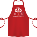 Dad Jokes Periodically Funny Father's Day Cotton Apron 100% Organic Red
