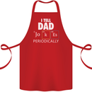 Dad Jokes Periodically Funny Father's Day Cotton Apron 100% Organic Red