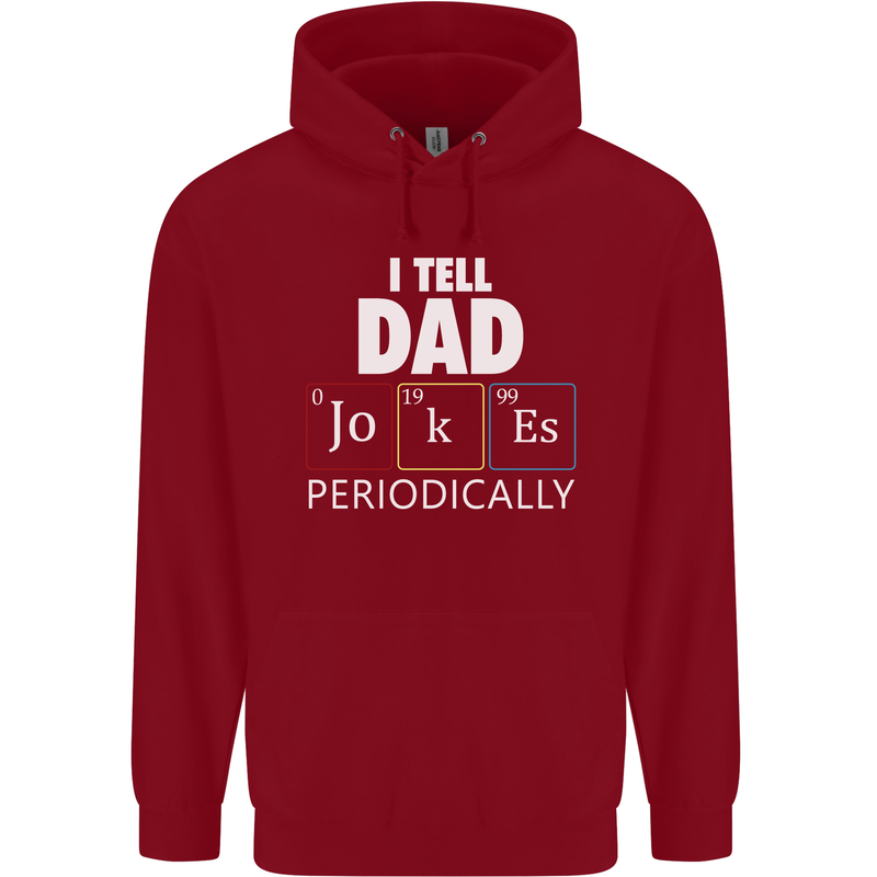 Dad Jokes Periodically Funny Father's Day Mens Hoodie Red