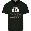 Dad Jokes Periodically Funny Father's Day Mens V-Neck Cotton T-Shirt Black