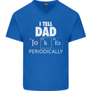 Dad Jokes Periodically Funny Father's Day Mens V-Neck Cotton T-Shirt Royal Blue