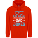 Dad Jokes? I Think You Mean Rad Jokes Mens 80% Cotton Hoodie Bright Red