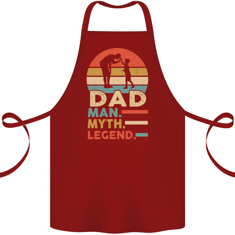 Dad Man Myth Legend Funny Fathers Day Cotton Apron 100% Organic Maroon