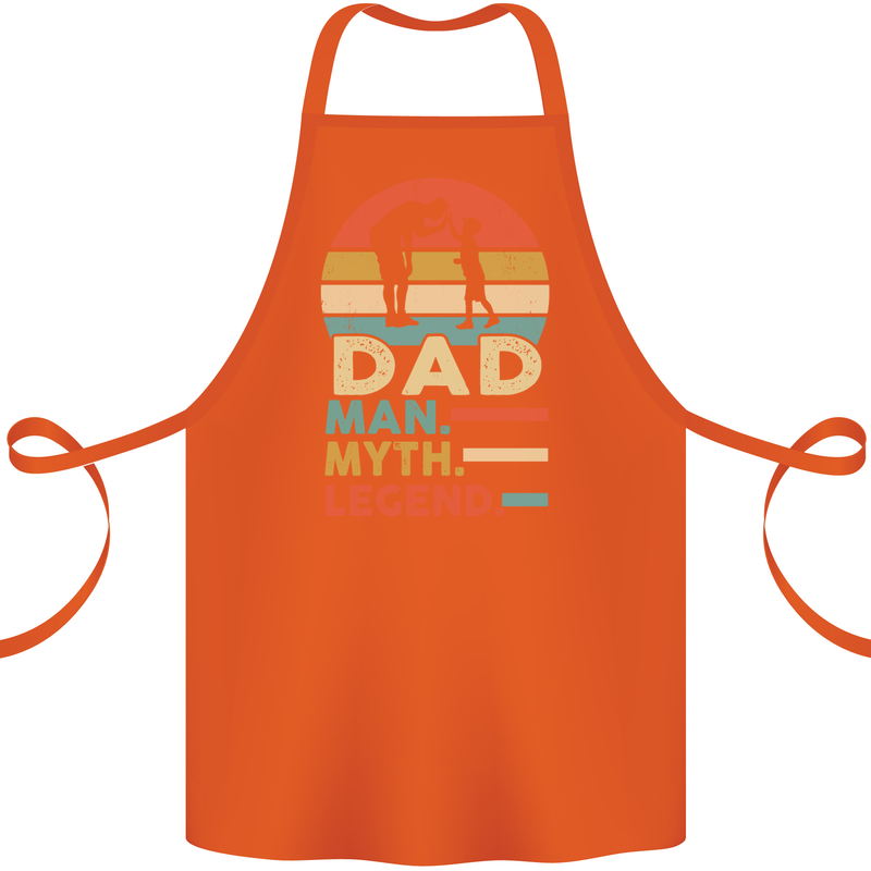 Dad Man Myth Legend Funny Fathers Day Cotton Apron 100% Organic Orange