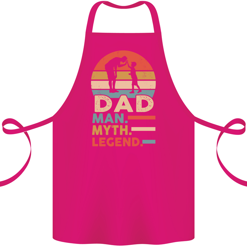 Dad Man Myth Legend Funny Fathers Day Cotton Apron 100% Organic Pink