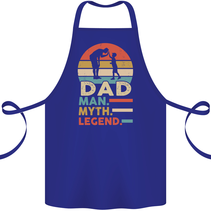 Dad Man Myth Legend Funny Fathers Day Cotton Apron 100% Organic Royal Blue