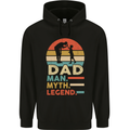 Dad Man Myth Legend Funny Fathers Day Mens 80% Cotton Hoodie Black