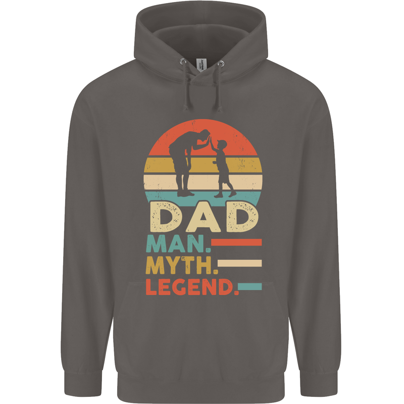 Dad Man Myth Legend Funny Fathers Day Mens 80% Cotton Hoodie Charcoal
