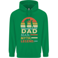 Dad Man Myth Legend Funny Fathers Day Mens 80% Cotton Hoodie Irish Green