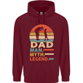 Dad Man Myth Legend Funny Fathers Day Mens 80% Cotton Hoodie Maroon