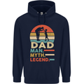 Dad Man Myth Legend Funny Fathers Day Mens 80% Cotton Hoodie Navy Blue