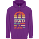 Dad Man Myth Legend Funny Fathers Day Mens 80% Cotton Hoodie Purple