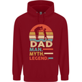Dad Man Myth Legend Funny Fathers Day Mens 80% Cotton Hoodie Red