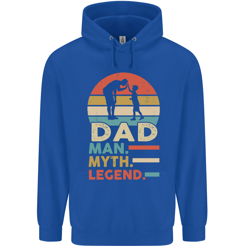 Dad Man Myth Legend Funny Fathers Day Mens 80% Cotton Hoodie Royal Blue