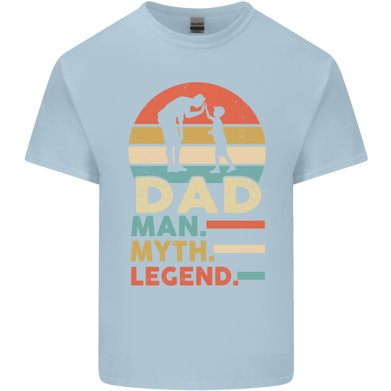 Dad Man Myth Legend Funny Fathers Day Mens Cotton T-Shirt Tee Top Light Blue