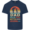 Dad Man Myth Legend Funny Fathers Day Mens Cotton T-Shirt Tee Top Navy Blue