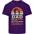 Dad Man Myth Legend Funny Fathers Day Mens Cotton T-Shirt Tee Top Purple