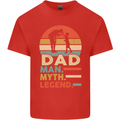 Dad Man Myth Legend Funny Fathers Day Mens Cotton T-Shirt Tee Top Red