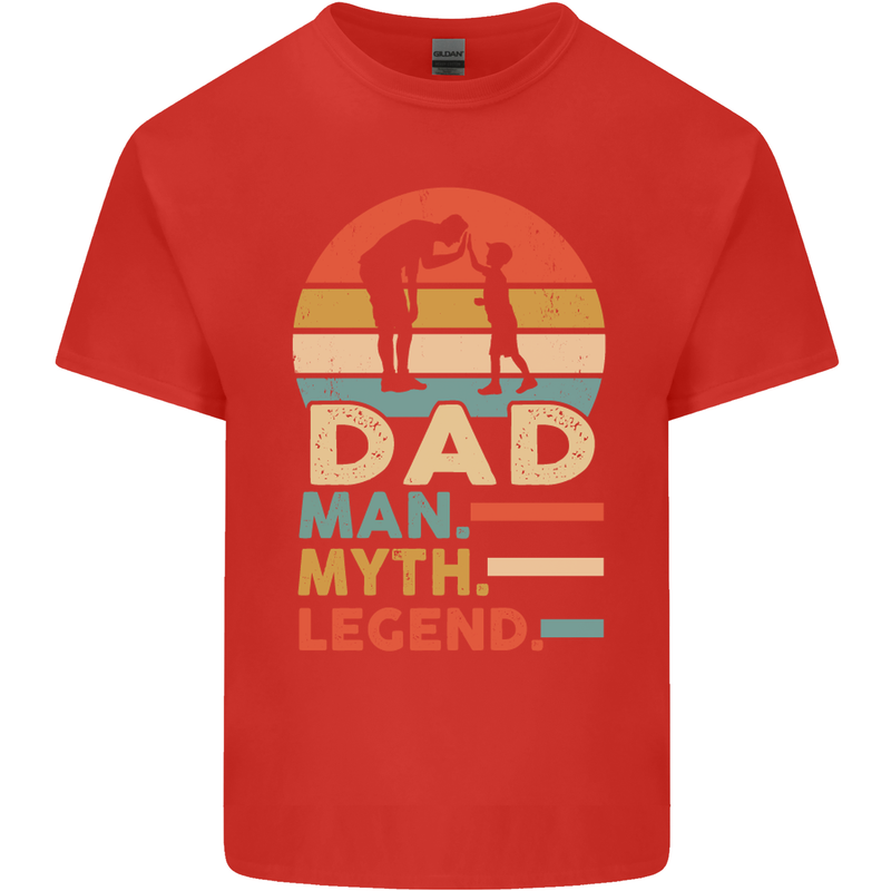 Dad Man Myth Legend Funny Fathers Day Mens Cotton T-Shirt Tee Top Red