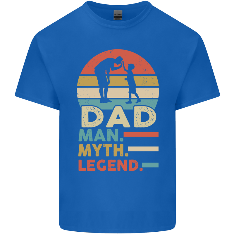 Dad Man Myth Legend Funny Fathers Day Mens Cotton T-Shirt Tee Top Royal Blue