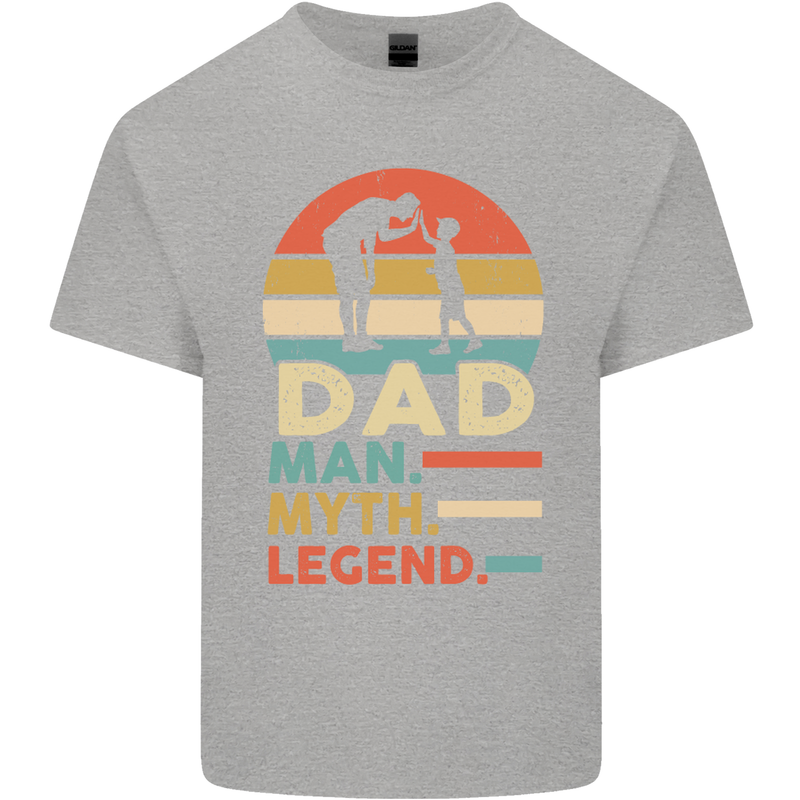 Dad Man Myth Legend Funny Fathers Day Mens Cotton T-Shirt Tee Top Sports Grey