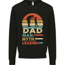 Dad Man Myth Legend Funny Fathers Day Mens Sweatshirt Jumper Black