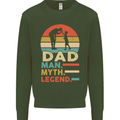 Dad Man Myth Legend Funny Fathers Day Mens Sweatshirt Jumper Forest Green