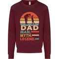 Dad Man Myth Legend Funny Fathers Day Mens Sweatshirt Jumper Maroon