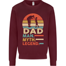 Dad Man Myth Legend Funny Fathers Day Mens Sweatshirt Jumper Maroon
