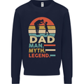 Dad Man Myth Legend Funny Fathers Day Mens Sweatshirt Jumper Navy Blue