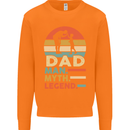 Dad Man Myth Legend Funny Fathers Day Mens Sweatshirt Jumper Orange