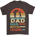 Dad Man Myth Legend Funny Fathers Day Mens T-Shirt Cotton Gildan Dark Chocolate