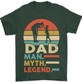 Dad Man Myth Legend Funny Fathers Day Mens T-Shirt Cotton Gildan Forest Green