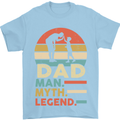 Dad Man Myth Legend Funny Fathers Day Mens T-Shirt Cotton Gildan Light Blue