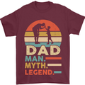 Dad Man Myth Legend Funny Fathers Day Mens T-Shirt Cotton Gildan Maroon